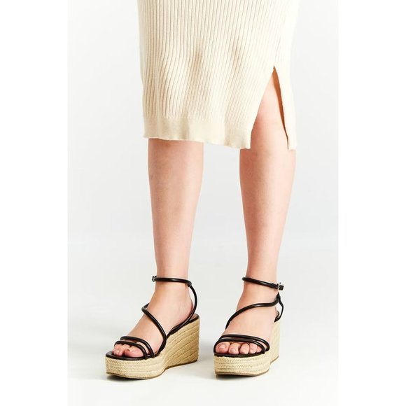 Asos Design Tulip Tubular Platform Sandals Womens 6 Open Toe Strappy Wide Fit - Picture 10 of 10